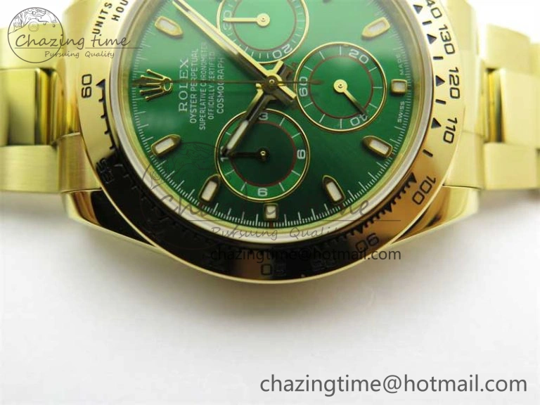 GoAnywhere Daytona YG KKF 1:1 Best Edition 904L Steel Green Dial on YG Bracelet A 2451