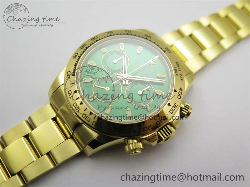 GoAnywhere Daytona YG KKF 1:1 Best Edition 904L Steel Green Dial on YG Bracelet A 2451