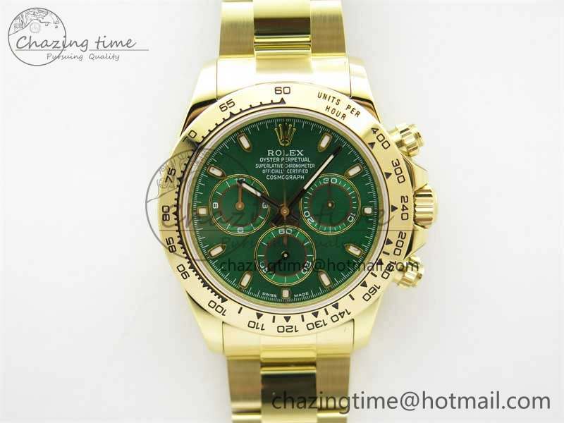 GoAnywhere Daytona YG KKF 1:1 Best Edition 904L Steel Green Dial on YG Bracelet A 2451
