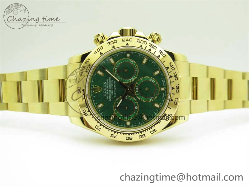 GoAnywhere Daytona YG KKF 1:1 Best Edition 904L Steel Green Dial on YG Bracelet A 2451