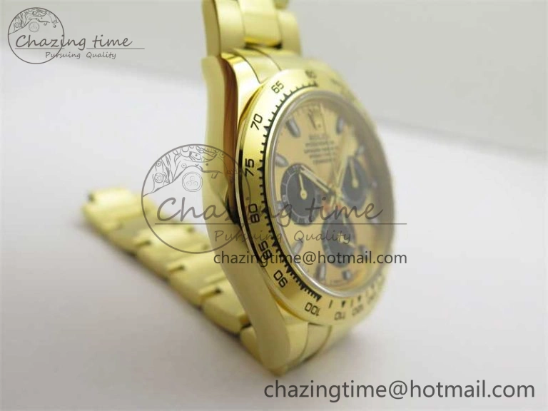 Daytona YG KKF 1:1 Best Edition 904L Steel YG Black Dial on YG Bracelet A DailyWear 2452