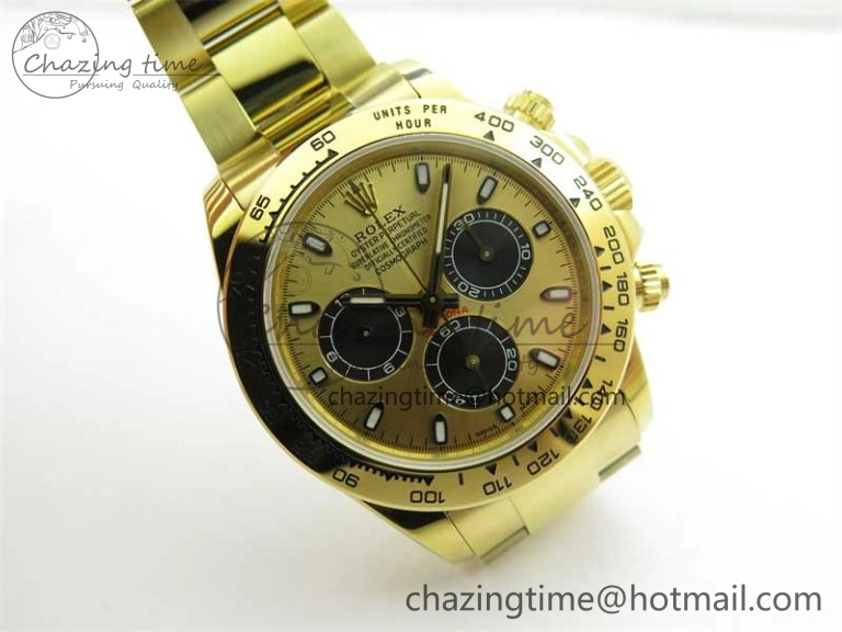 Daytona YG KKF 1:1 Best Edition 904L Steel YG Black Dial on YG Bracelet A DailyWear 2452