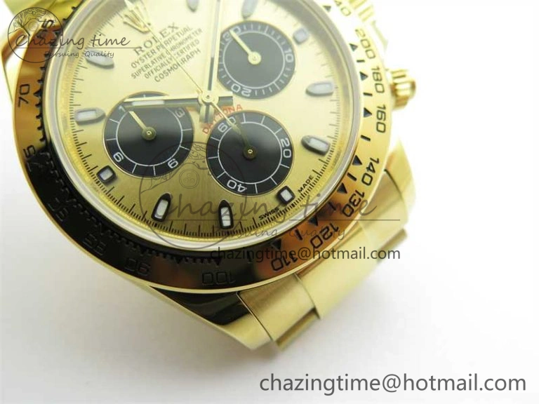 Daytona YG KKF 1:1 Best Edition 904L Steel YG Black Dial on YG Bracelet A DailyWear 2452