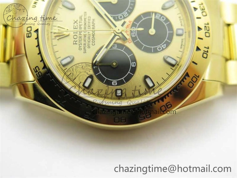 Daytona YG KKF 1:1 Best Edition 904L Steel YG Black Dial on YG Bracelet A DailyWear 2452