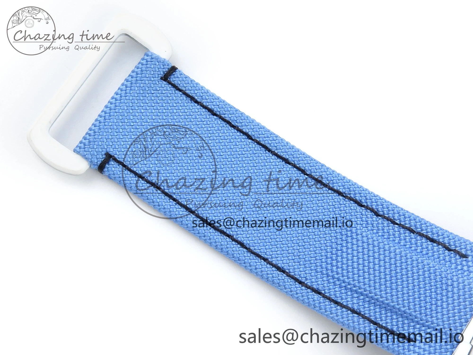 Daytona ZIF REMOULD White Carbon SONIC Best Edition Blue Skeleton Dial Diamonds Bezel on Blue Nylon Strap SA FreshLook 364