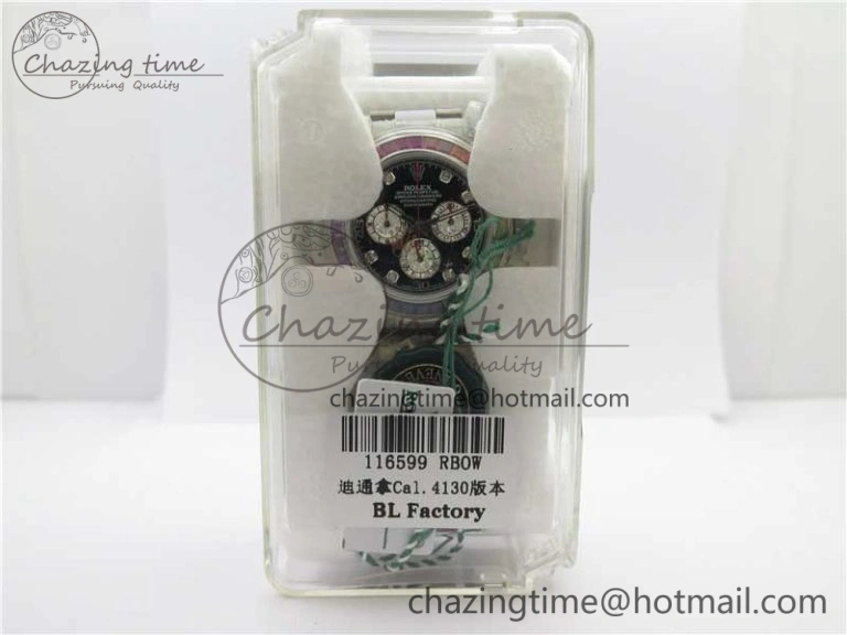 Daytona116599RBOW SS  Rainbow Crystal BLF Best Edition Black Dial on SS Bracelet A Unique 3174