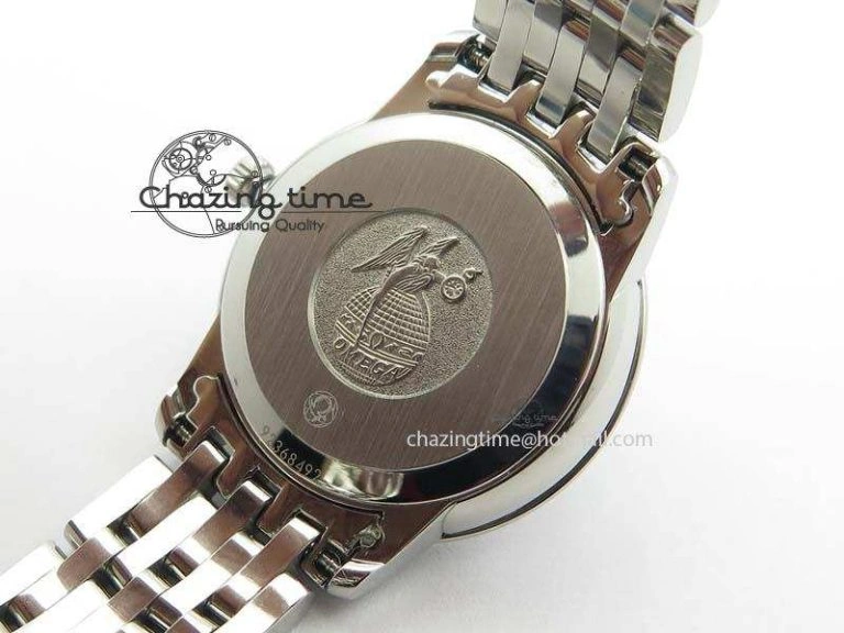 Trendsetting De Ville 27mm Ladies MK 1:1 Best Edition Blue Dial Diamond Markers On SS Bracelet Ronda Quartz 8189
