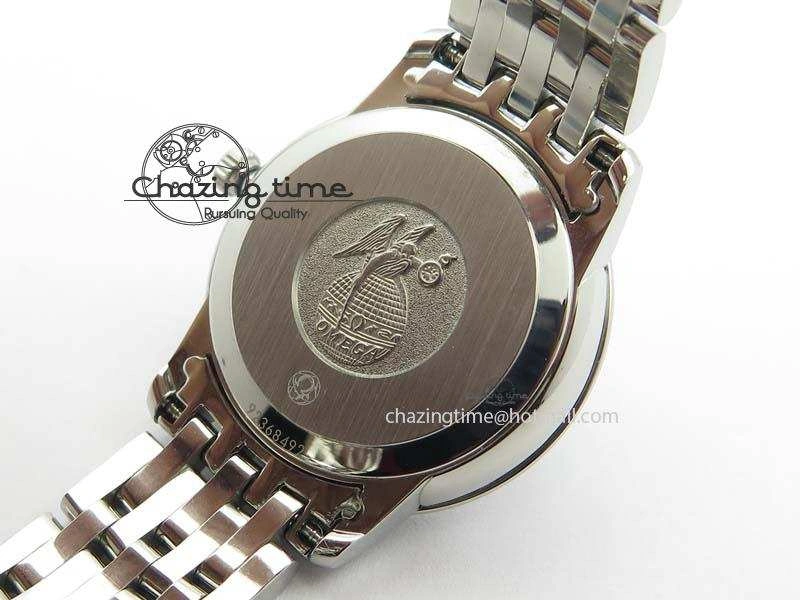 Trendsetting De Ville 27mm Ladies MK 1:1 Best Edition Blue Dial Diamond Markers On SS Bracelet Ronda Quartz 8189