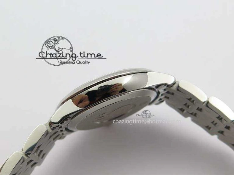 WaterResistant De Ville 27mm Ladies MK 1:1 Best Edition White MOP Dial On SS Bracelet Ronda Quartz 8191
