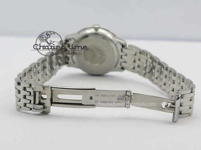 WaterResistant De Ville 27mm Ladies MK 1:1 Best Edition White MOP Dial On SS Bracelet Ronda Quartz 8191