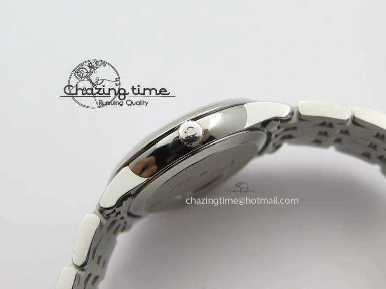De Ville 27mm Ladies MK 1:1 Best Edition White MOP Diamond Markers On SS Bracelet Ronda Quartz Packable 8190