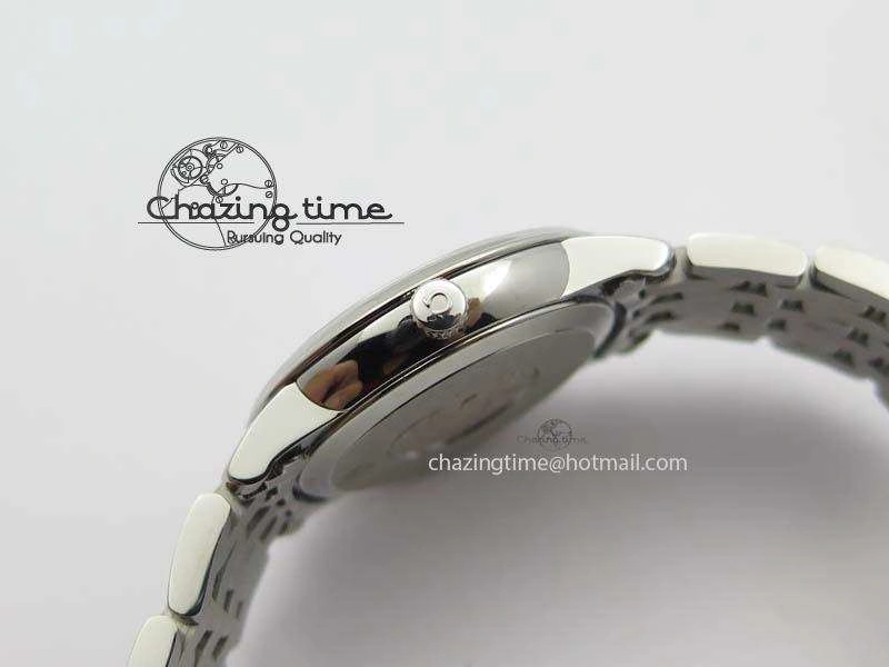 De Ville 27mm Ladies MK 1:1 Best Edition White MOP Diamond Markers On SS Bracelet Ronda Quartz Packable 8190