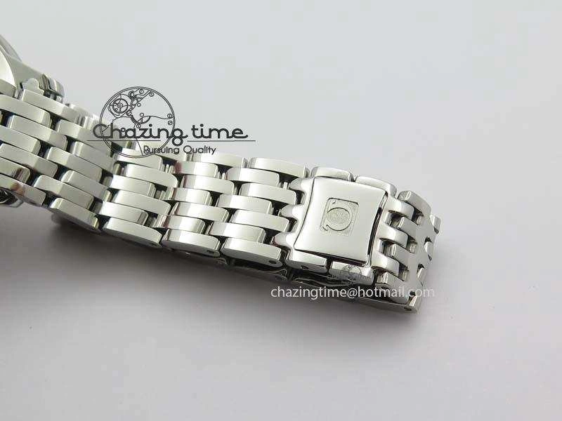 De Ville 27mm Ladies MK 1:1 Best Edition White MOP Diamond Markers On SS Bracelet Ronda Quartz Packable 8190