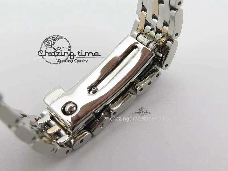 De Ville 27mm SS RG Ladies MK 1:1 Best Edition Blue Dial Diamond Markers On SS Bracelet Ronda Quartz ComfortFit 8188