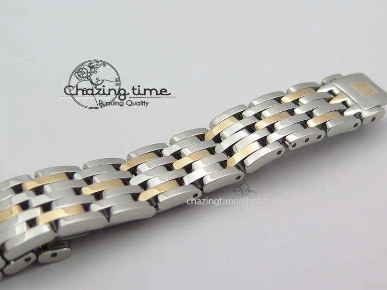 WrinkleFree De Ville 27mm SS RG Ladies MK 1:1 Best Edition White MOP Dial On SS Bracelet Ronda Quartz 8196