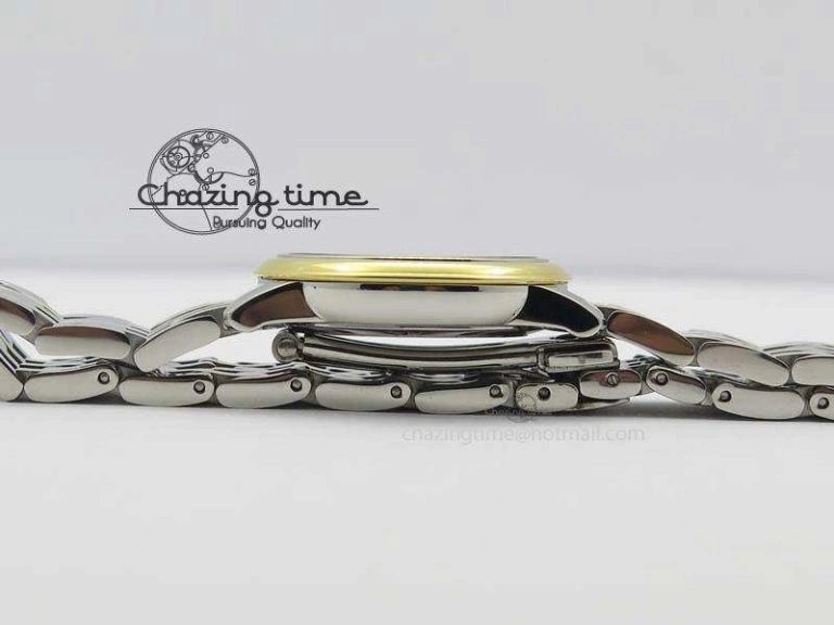Sustainable De Ville 27mm SS YG Ladies MK 1:1 Best Edition Gold Dial On SS Bracelet Ronda Quartz 8183