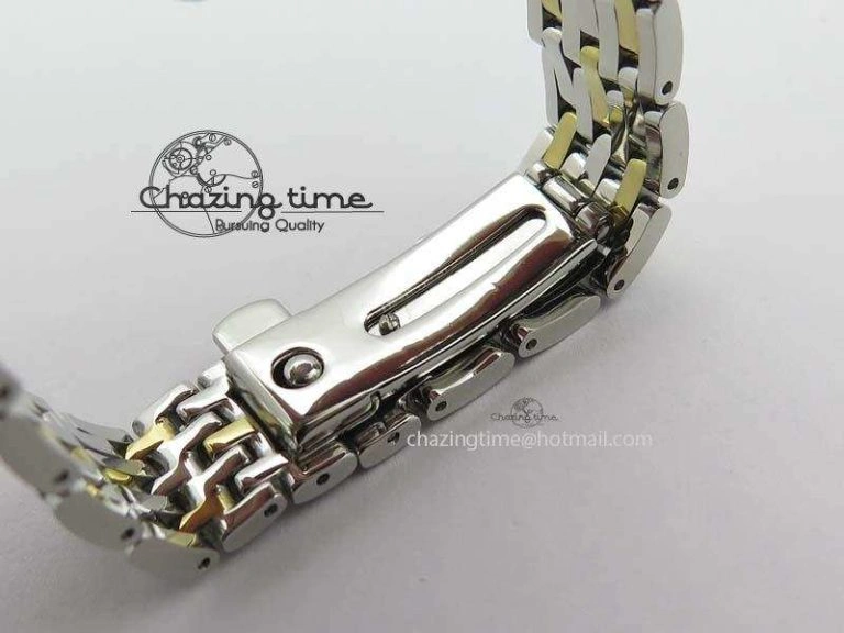 Sustainable De Ville 27mm SS YG Ladies MK 1:1 Best Edition Gold Dial On SS Bracelet Ronda Quartz 8183