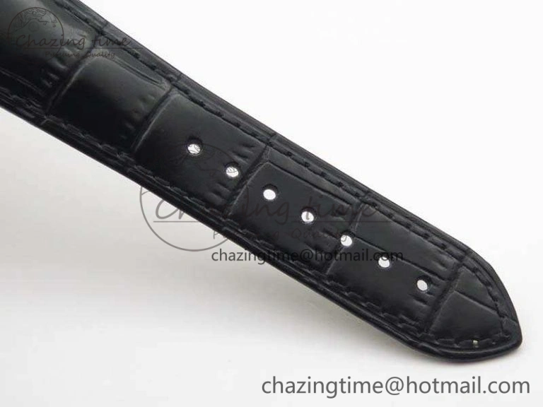 BestValue De Ville Chronograph RG OMF 1:1 Best Edition Black Dial On Black Leather Strap A 8106