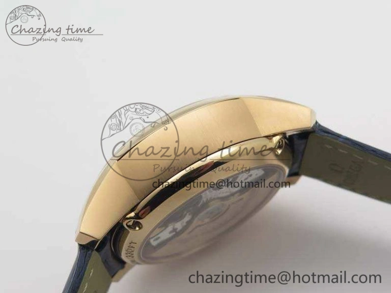 UrbanStyle De Ville Chronograph RG OMF 1:1 Best Edition Blue Dial On Blue Leather Strap A 8107