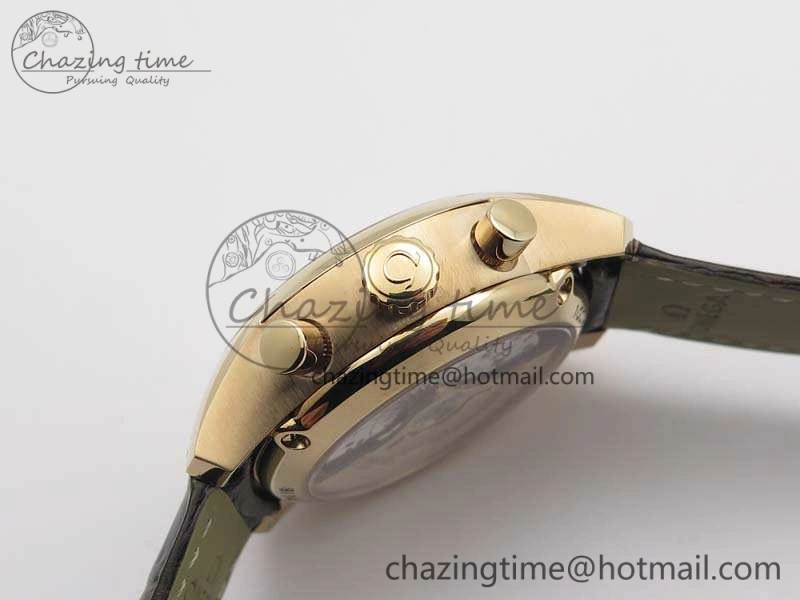 De Ville Chronograph RG OMF 1:1 Best Edition White Dial On Brown Leather Strap A FastDry 8108
