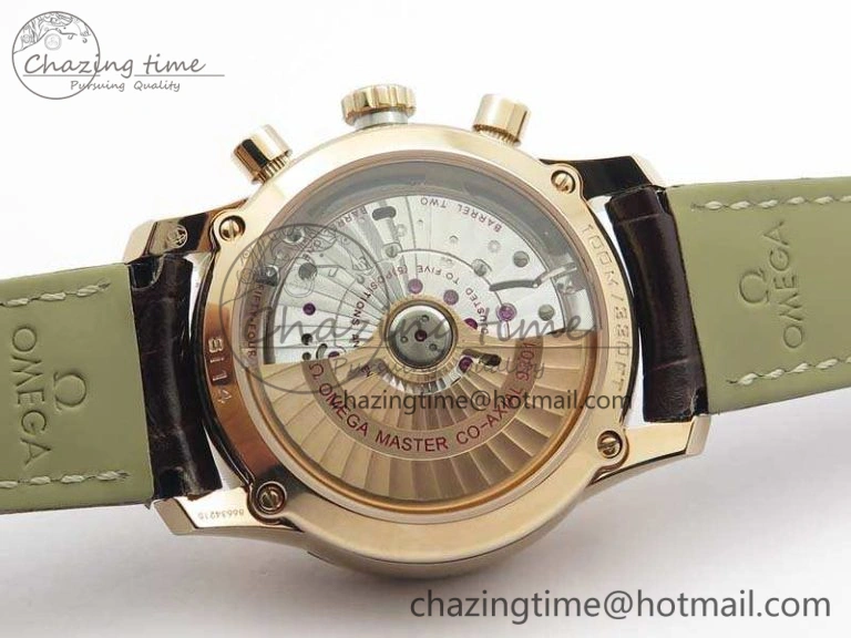 De Ville Chronograph RG OMF 1:1 Best Edition White Dial On Brown Leather Strap A FastDry 8108