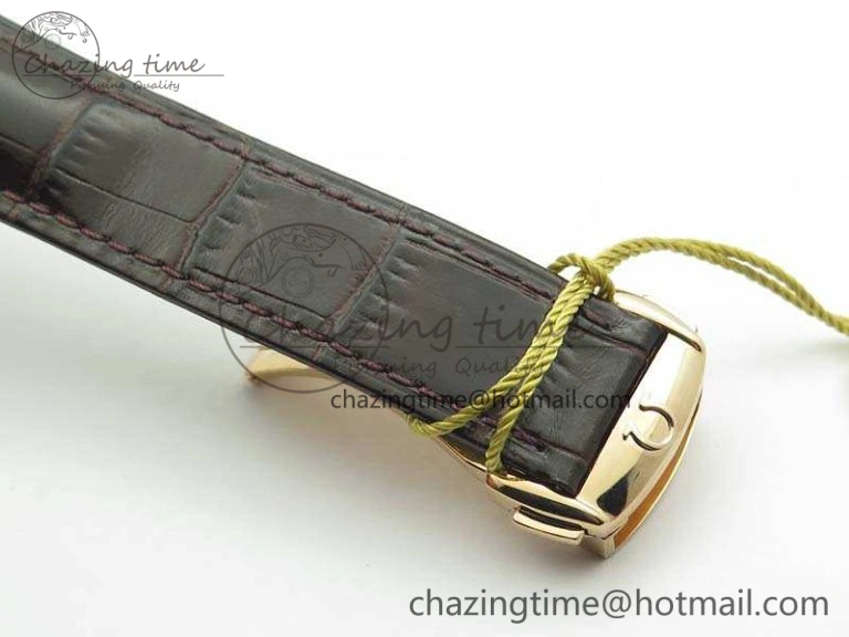 De Ville Chronograph RG OMF 1:1 Best Edition White Dial On Brown Leather Strap A FastDry 8108