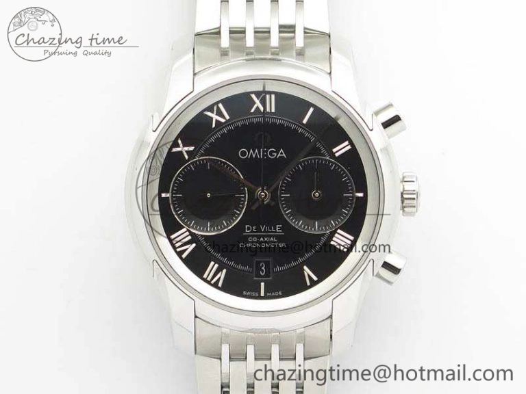 De Ville Chronograph SS OMF 1:1 Best Edition Black Dial On SS Bracelet A Versatile 8150