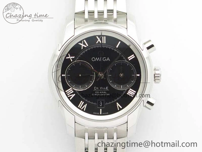 De Ville Chronograph SS OMF 1:1 Best Edition Black Dial On SS Bracelet A Versatile 8150