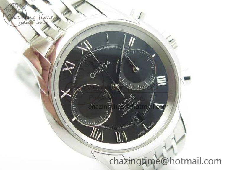 De Ville Chronograph SS OMF 1:1 Best Edition Black Dial On SS Bracelet A Versatile 8150