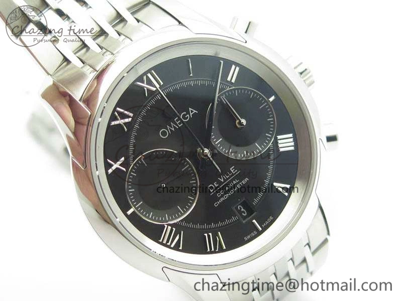 De Ville Chronograph SS OMF 1:1 Best Edition Black Dial On SS Bracelet A Versatile 8150
