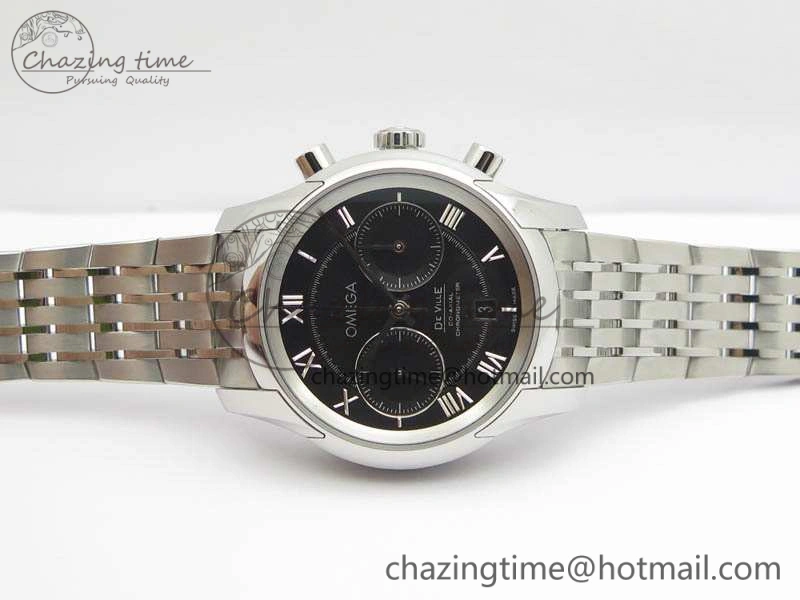 De Ville Chronograph SS OMF 1:1 Best Edition Black Dial On SS Bracelet A Versatile 8150