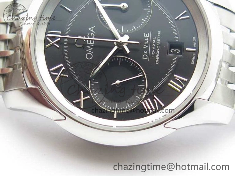 De Ville Chronograph SS OMF 1:1 Best Edition Black Dial On SS Bracelet A Versatile 8150