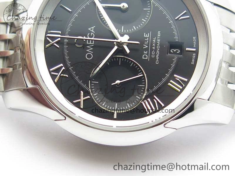 De Ville Chronograph SS OMF 1:1 Best Edition Black Dial On SS Bracelet A Versatile 8150