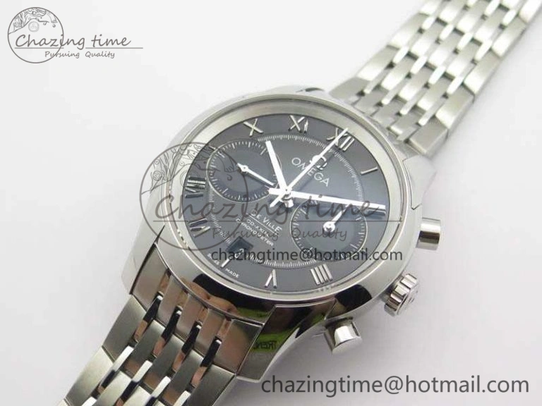 De Ville Chronograph SS OMF 1:1 Best Edition Black Dial On SS Bracelet A Versatile 8150