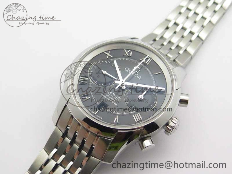 De Ville Chronograph SS OMF 1:1 Best Edition Black Dial On SS Bracelet A Versatile 8150