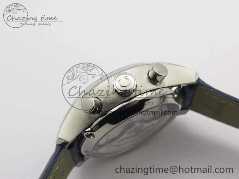 De Ville Chronograph SS OMF 1:1 Best Edition Blue Dial On Blue Leather Strap A Bright 8110