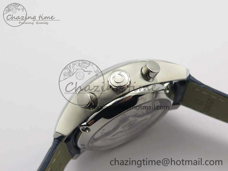 De Ville Chronograph SS OMF 1:1 Best Edition Blue Dial On Blue Leather Strap A Bright 8110