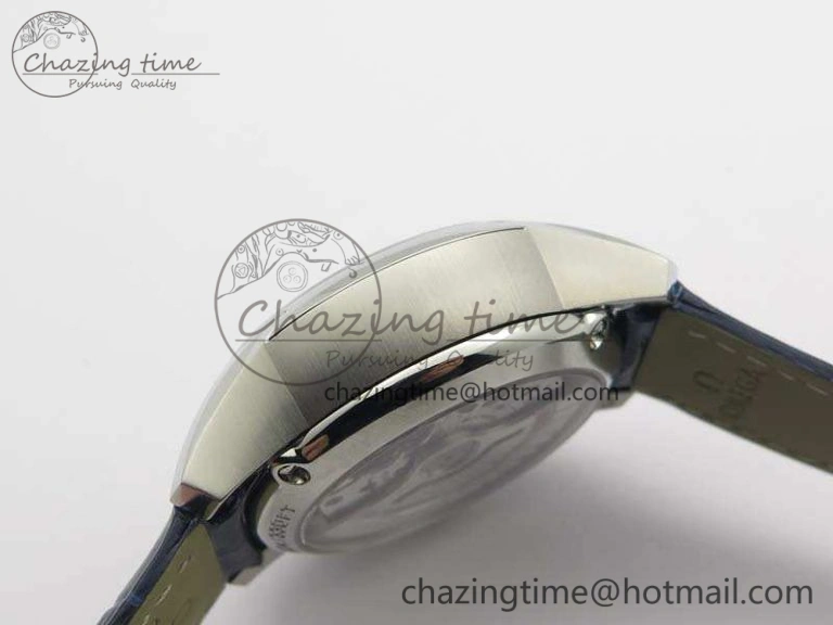 De Ville Chronograph SS OMF 1:1 Best Edition Blue Dial On Blue Leather Strap A Bright 8110