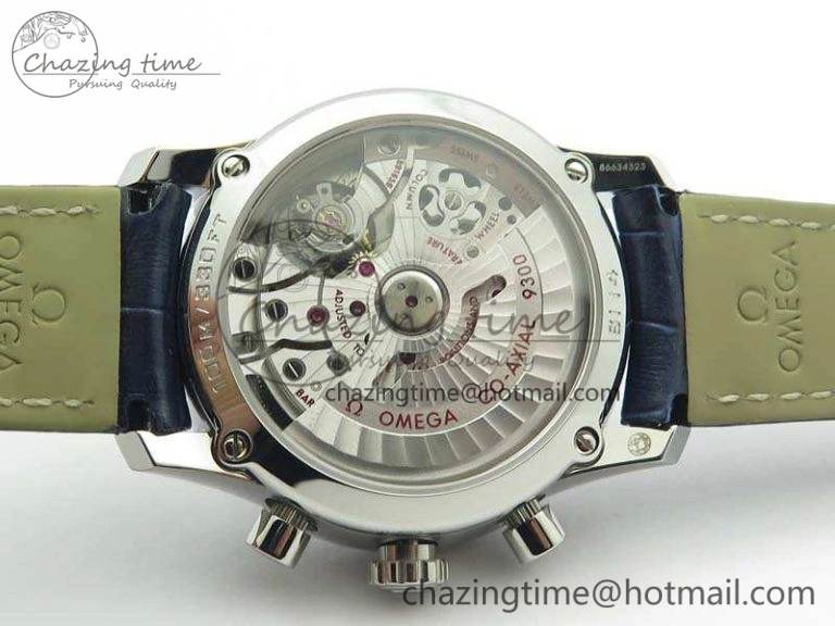 De Ville Chronograph SS OMF 1:1 Best Edition Blue Dial On Blue Leather Strap A Bright 8110