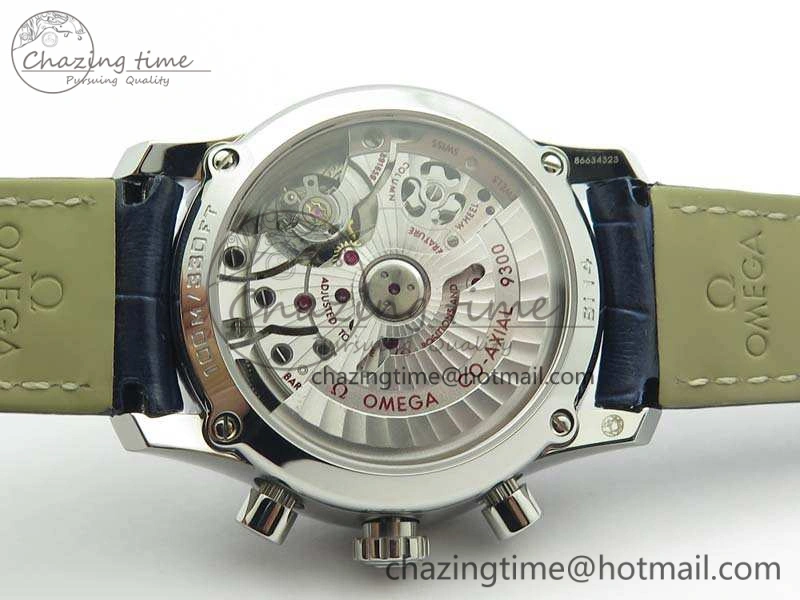 De Ville Chronograph SS OMF 1:1 Best Edition Blue Dial On Blue Leather Strap A Bright 8110