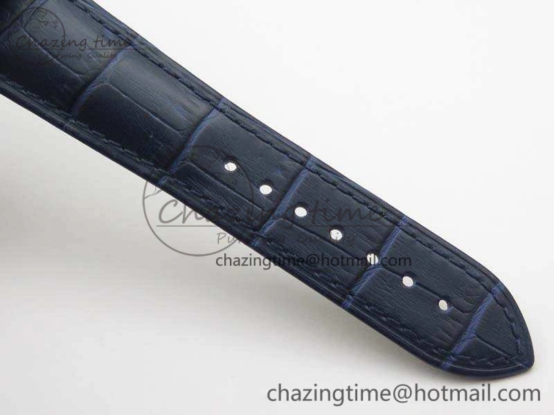 De Ville Chronograph SS OMF 1:1 Best Edition Blue Dial On Blue Leather Strap A Bright 8110