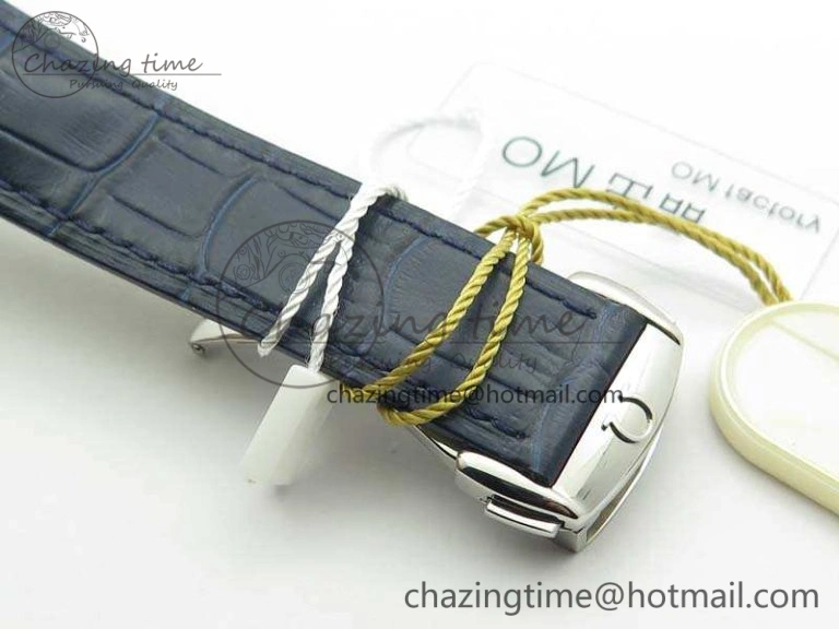 De Ville Chronograph SS OMF 1:1 Best Edition Blue Dial On Blue Leather Strap A Bright 8110