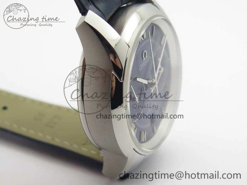 De Ville Chronograph SS OMF 1:1 Best Edition Blue Dial On Blue Leather Strap A Bright 8110