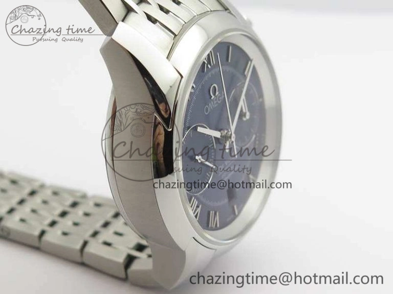 Minimalist De Ville Chronograph SS OMF 1:1 Best Edition Blue Dial On SS Bracelet A 8148