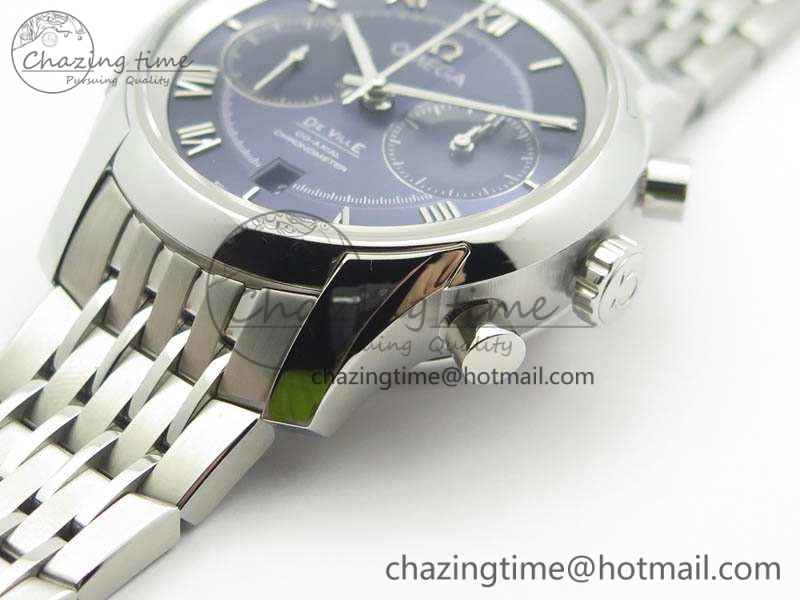 Minimalist De Ville Chronograph SS OMF 1:1 Best Edition Blue Dial On SS Bracelet A 8148