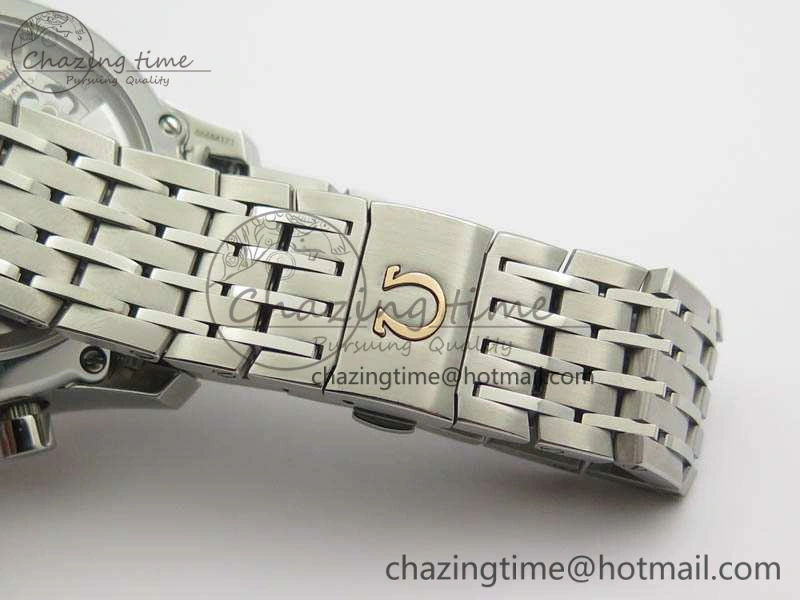 Minimalist De Ville Chronograph SS OMF 1:1 Best Edition Blue Dial On SS Bracelet A 8148