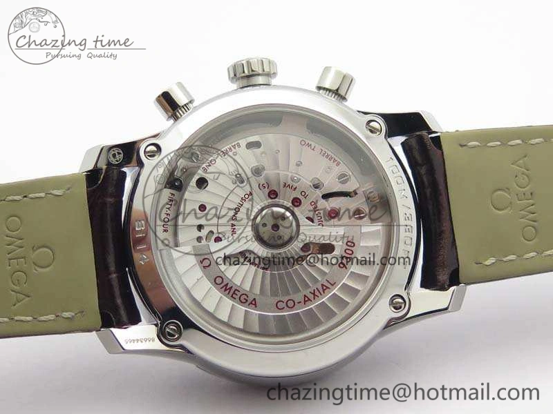 De Ville Chronograph SS OMF 1:1 Best Edition White Dial On Brown Leather strap A Comfortable 8111