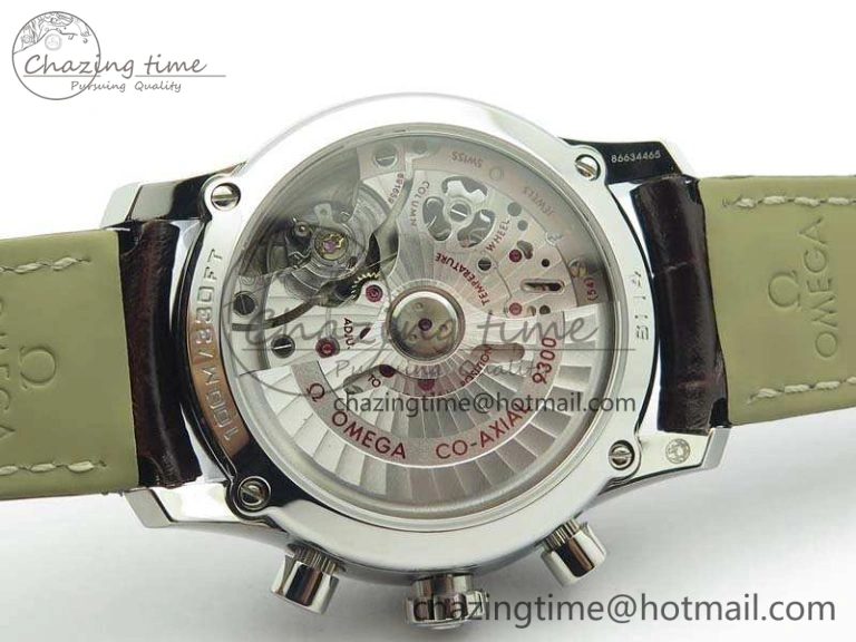 De Ville Chronograph SS OMF 1:1 Best Edition White Dial On Brown Leather strap A Comfortable 8111