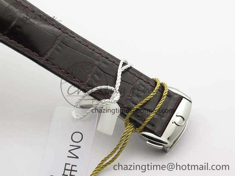 De Ville Chronograph SS OMF 1:1 Best Edition White Dial On Brown Leather strap A Comfortable 8111