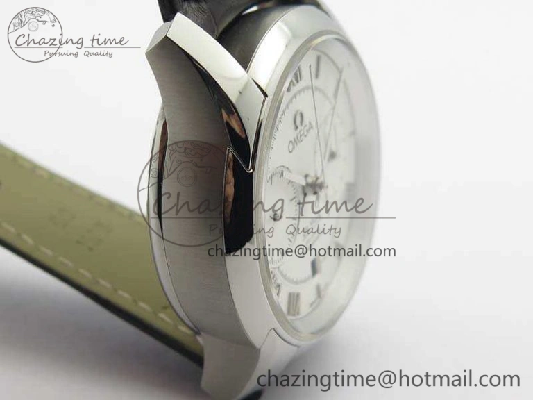 De Ville Chronograph SS OMF 1:1 Best Edition White Dial On Brown Leather strap A Comfortable 8111